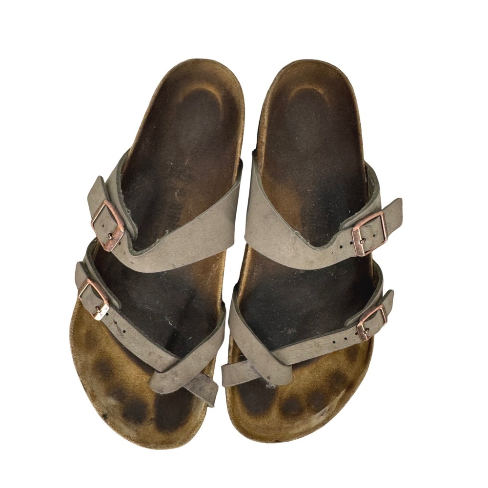 Birkenstock Mayari Mocha Brown Birko-Flor Toe Loop Sandals Men 9 Women 11
